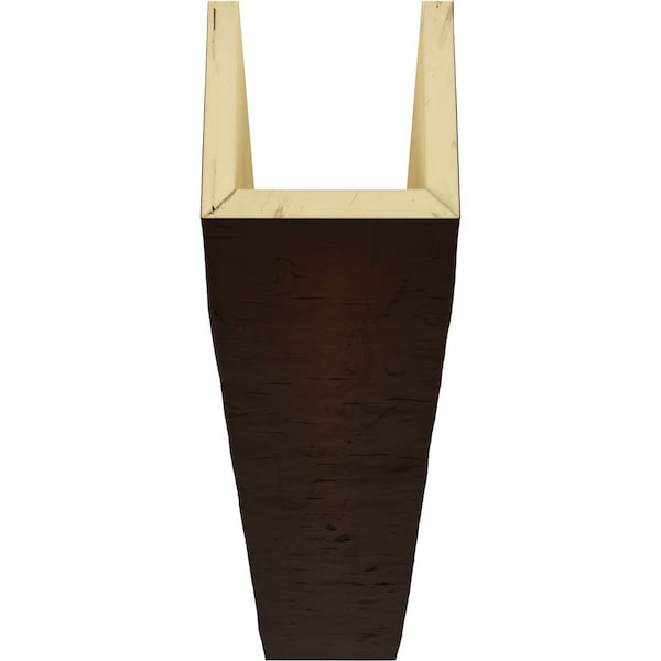 3-Sided (U-beam) Hand Hewn Endurathane Faux Wood Ceiling Beam, Premium Mahogany, 10W X 12H  X 8'L